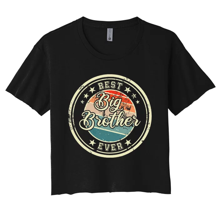 Retro Best Big Brother Ever Big Brother Women's Crop Top Tee