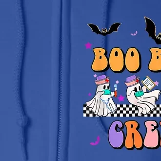 Retro Boo Boo Crew Ghost Hippie Halloween Trick Or Treat Pun Great Gift Full Zip Hoodie