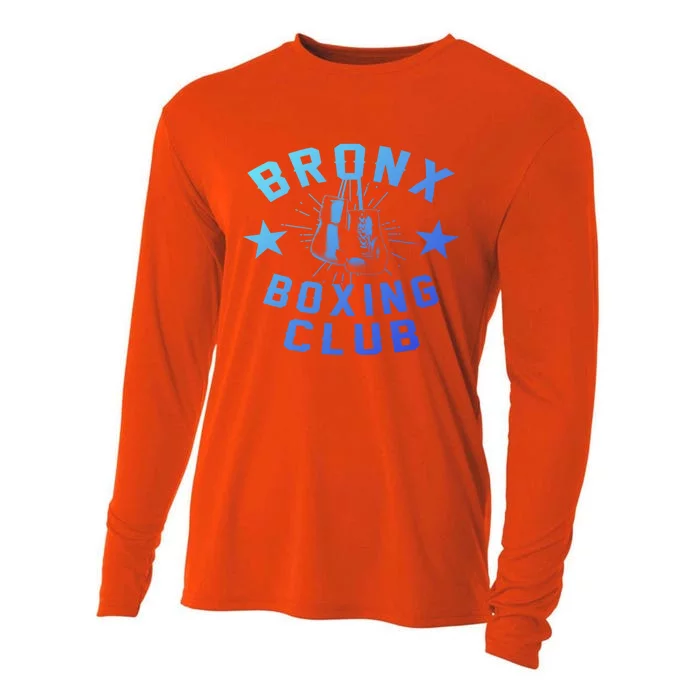 Retro Bronx Boxing Club Vintage Distressed Boxer Gift Cooling Performance Long Sleeve Crew