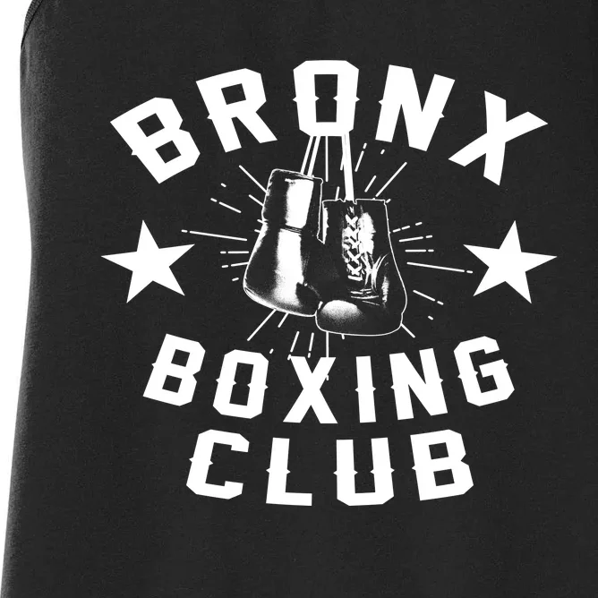 Retro Bronx Boxing Club Vintage Distressed Boxer Gift Women's Racerback Tank