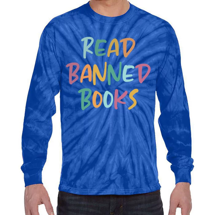 Read Banned Books Librarian Bibliophile Gift Tie-Dye Long Sleeve Shirt