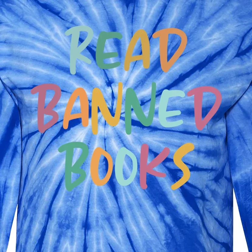 Read Banned Books Librarian Bibliophile Gift Tie-Dye Long Sleeve Shirt