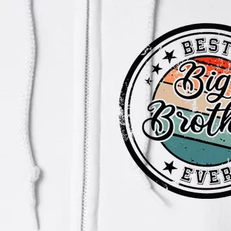 Retro Best Big Brother Ever Big Brother Full Zip Hoodie