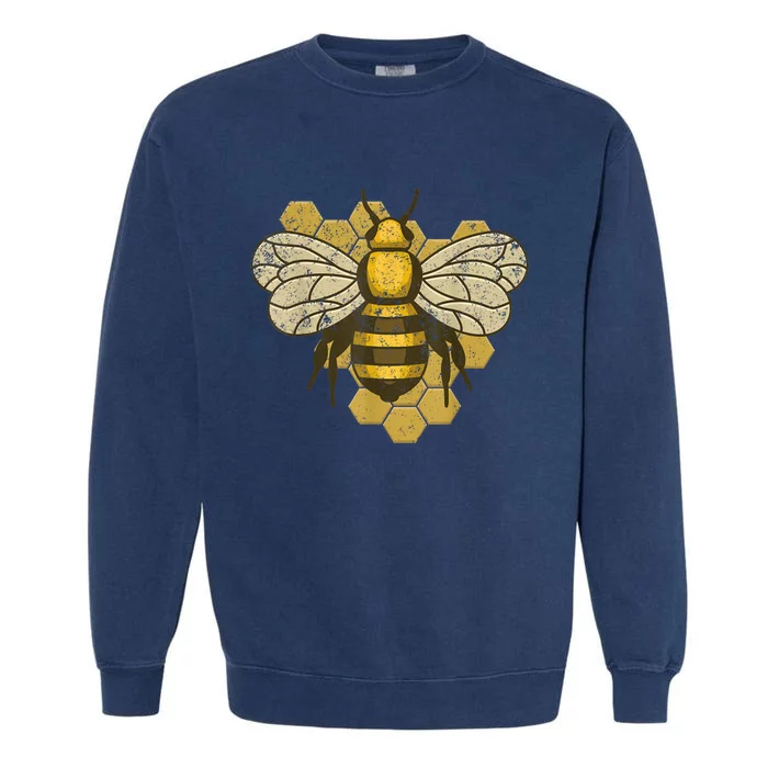 Retro Beekeeper Beekeeping Bumblebee Vintage Save The Bees Garment-Dyed Sweatshirt