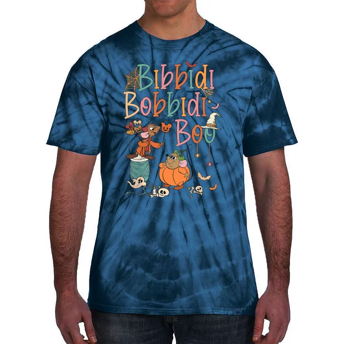 Retro Bibbidi Bobbidi Boo Halloween Jaq And Gus Halloween Pumpkin Tie-Dye T-Shirt