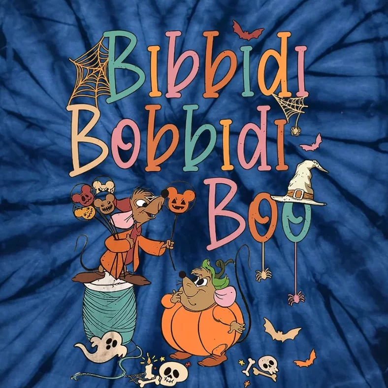 Retro Bibbidi Bobbidi Boo Halloween Jaq And Gus Halloween Pumpkin Tie-Dye T-Shirt