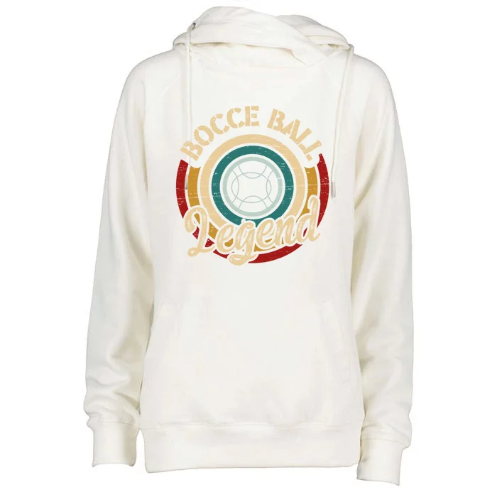 Retro Bocce Ball Legend Proud Italian Bocce Ball Gift Womens Funnel Neck Pullover Hood