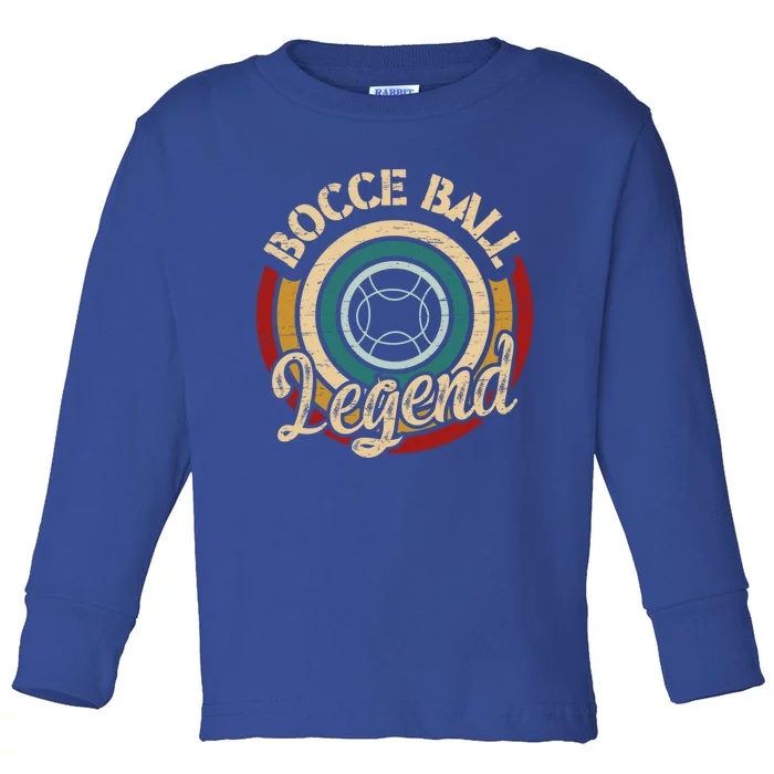 Retro Bocce Ball Legend Proud Italian Bocce Ball Gift Toddler Long Sleeve Shirt