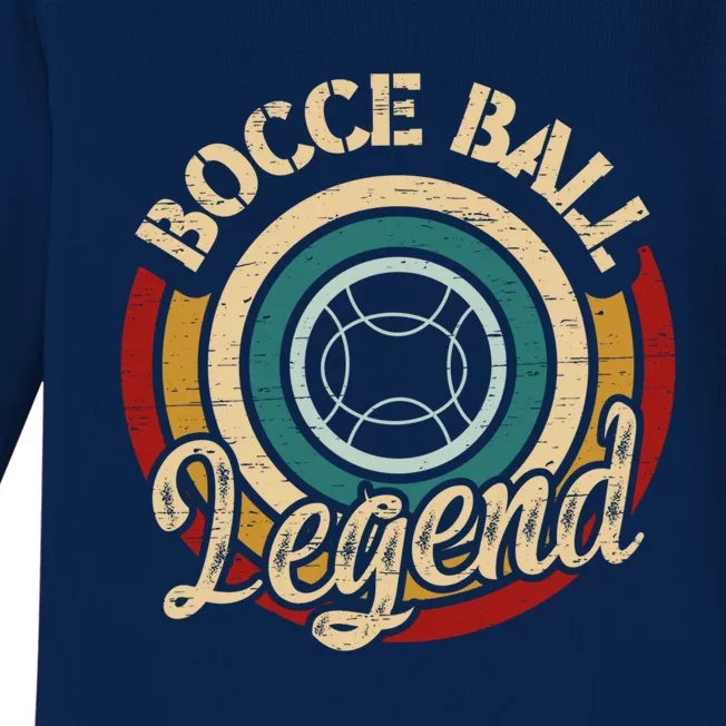 Retro Bocce Ball Legend Proud Italian Bocce Ball Gift Baby Long Sleeve Bodysuit