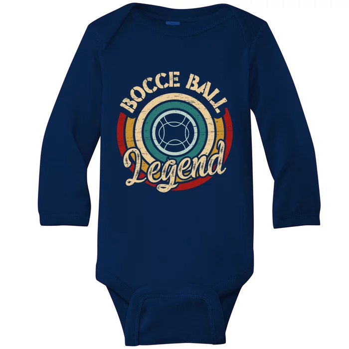 Retro Bocce Ball Legend Proud Italian Bocce Ball Gift Baby Long Sleeve Bodysuit