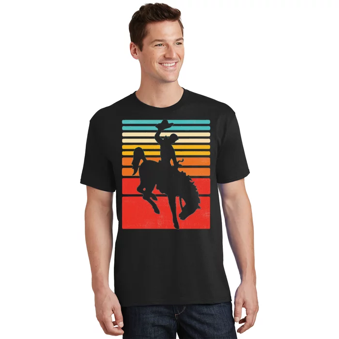 Rodeo Bucking Bronco Horse Retro Style T-Shirt