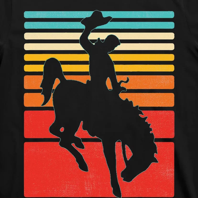 Rodeo Bucking Bronco Horse Retro Style T-Shirt