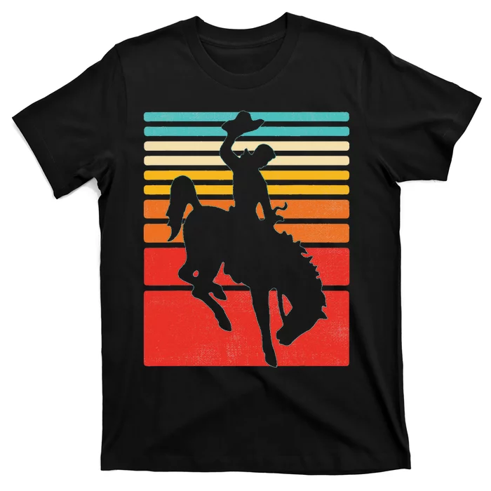 Rodeo Bucking Bronco Horse Retro Style T-Shirt