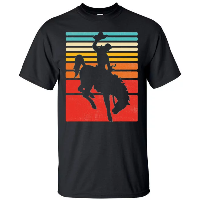 Rodeo Bucking Bronco Horse Retro Style Tall T-Shirt