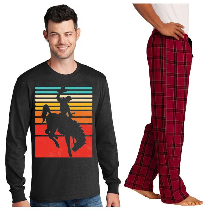 Rodeo Bucking Bronco Horse Retro Style Long Sleeve Pajama Set