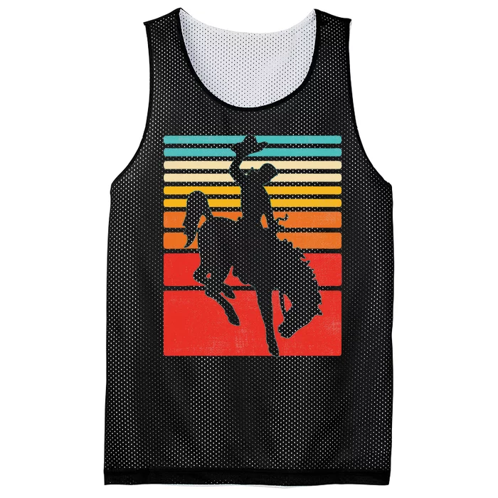 Rodeo Bucking Bronco Horse Retro Style Mesh Reversible Basketball Jersey Tank