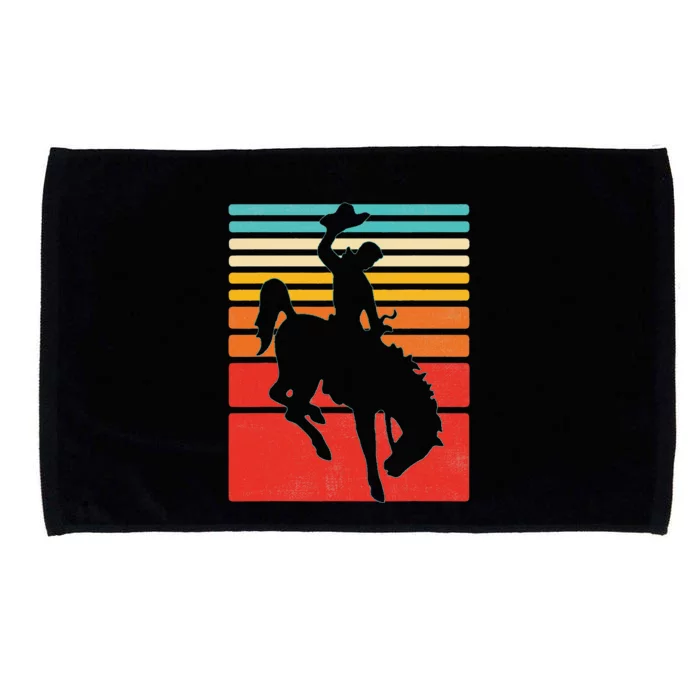 Rodeo Bucking Bronco Horse Retro Style Microfiber Hand Towel