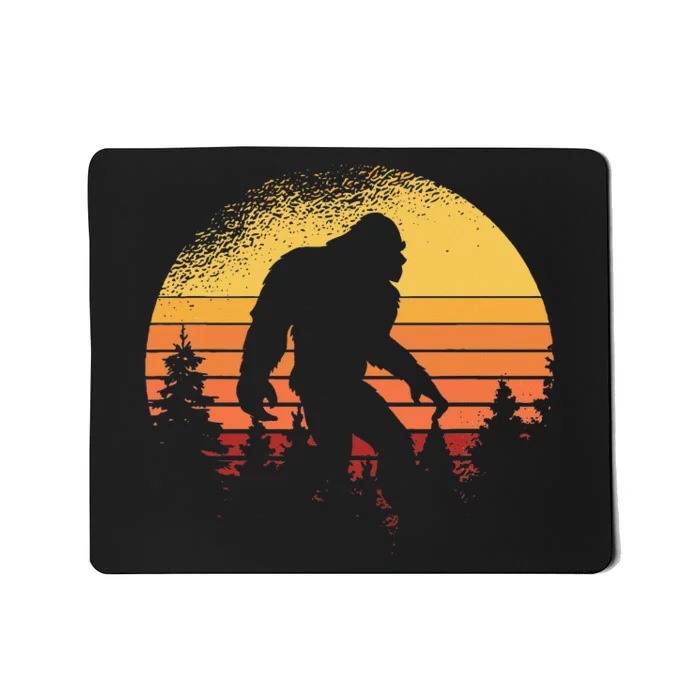 Retro Bigfoot Believer Silhouette Sasquatch Hide And Seek Mousepad