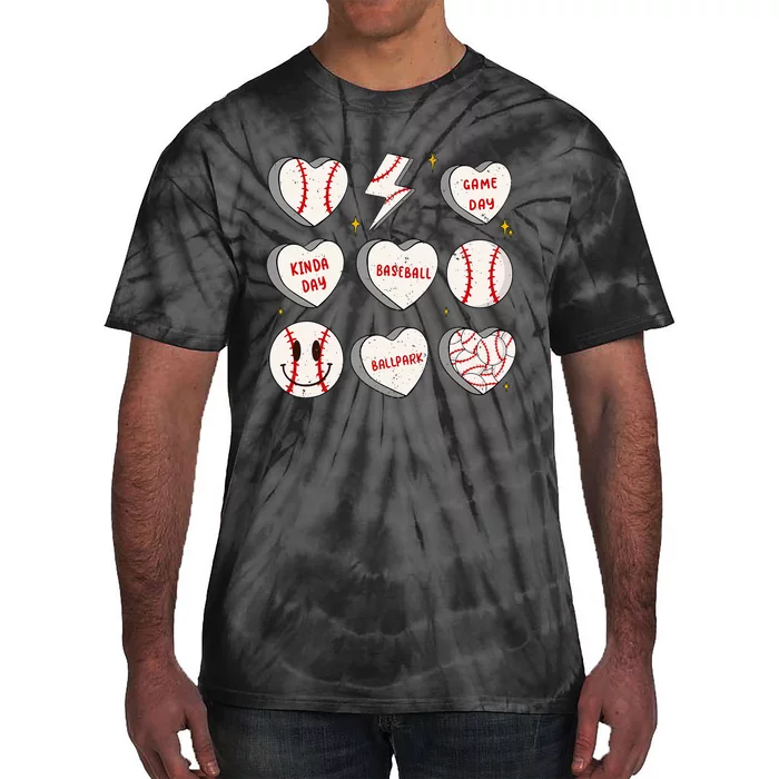 Retro Baseball Ballpark Baseball Lover Game Day Baseball Tie-Dye T-Shirt