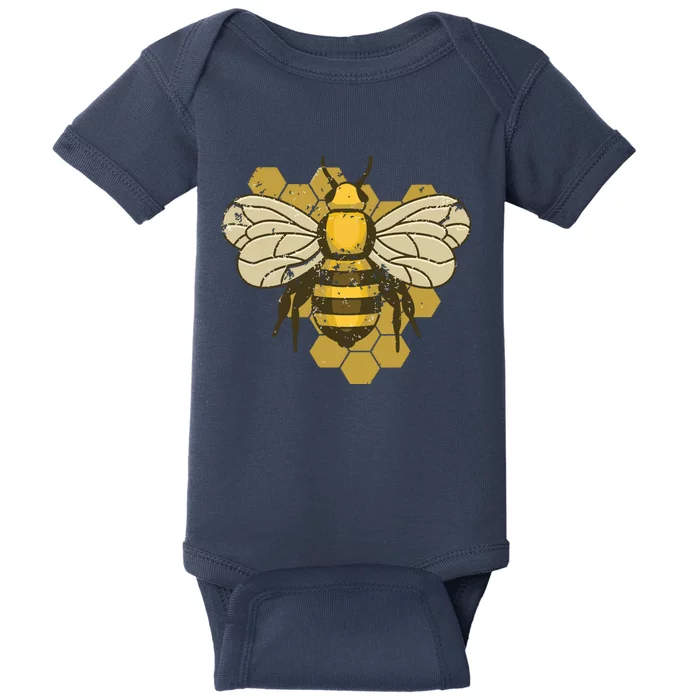 Retro Beekeeper Beekeeping Bumblebee Vintage Save The Bees Baby Bodysuit