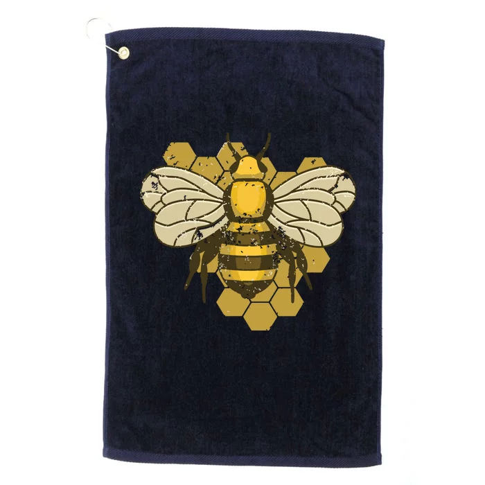 Retro Beekeeper Beekeeping Bumblebee Vintage Save The Bees Platinum Collection Golf Towel