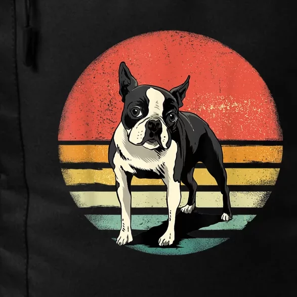 Retro Boston Bull Terrier Dog Puppy Boston Terrier Dad Mom Daily Commute Backpack