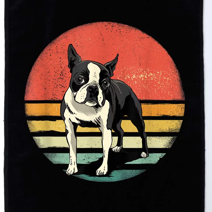 Retro Boston Bull Terrier Dog Puppy Boston Terrier Dad Mom Platinum Collection Golf Towel