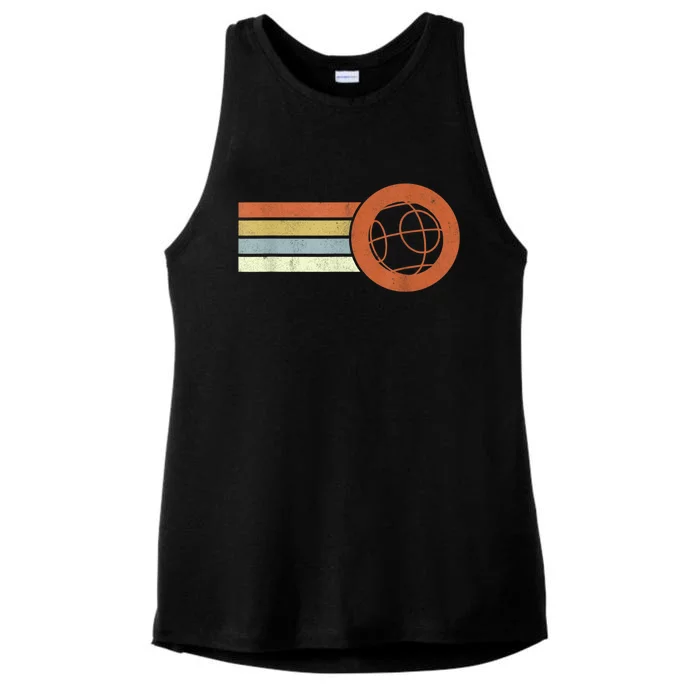 Retro Bocce Ball Player Vintage Bocce Ladies Tri-Blend Wicking Tank