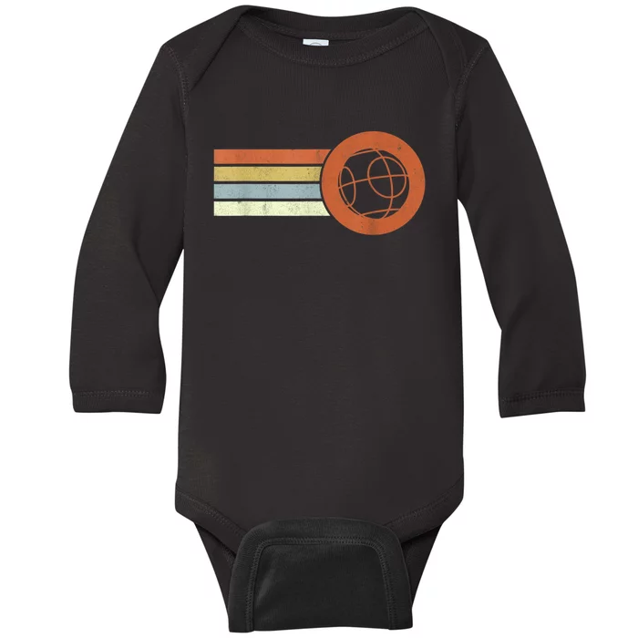 Retro Bocce Ball Player Vintage Bocce Baby Long Sleeve Bodysuit