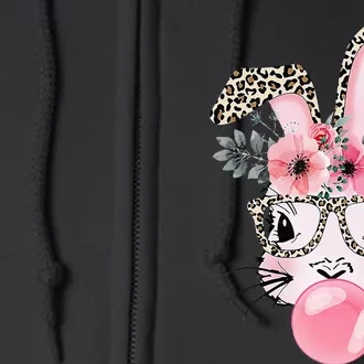 Rabbit Bunny Blowing Bubble Gum Easter Day Full Zip Hoodie