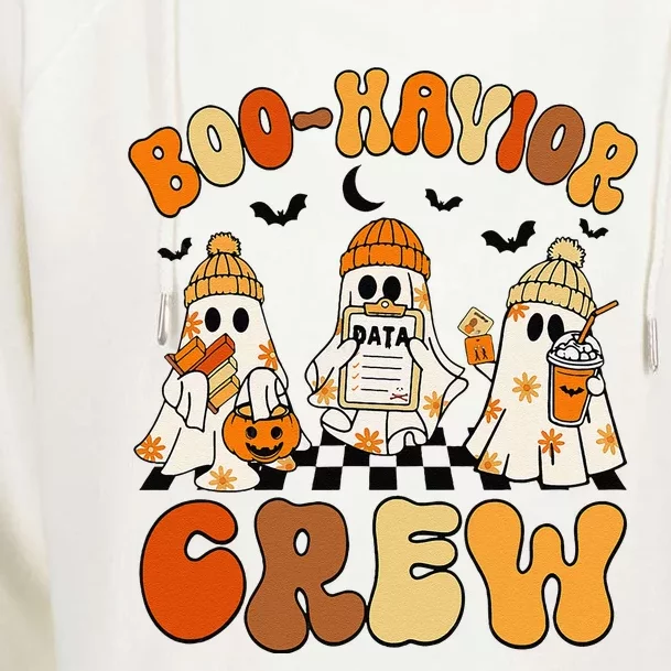 Retro Boohavior Crew Behavior Analyst Halloween Gift Womens Funnel Neck Pullover Hood