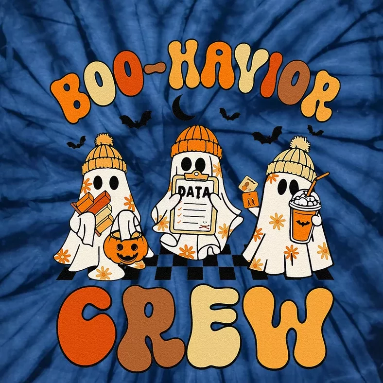 Retro Boohavior Crew Behavior Analyst Halloween Gift Tie-Dye T-Shirt