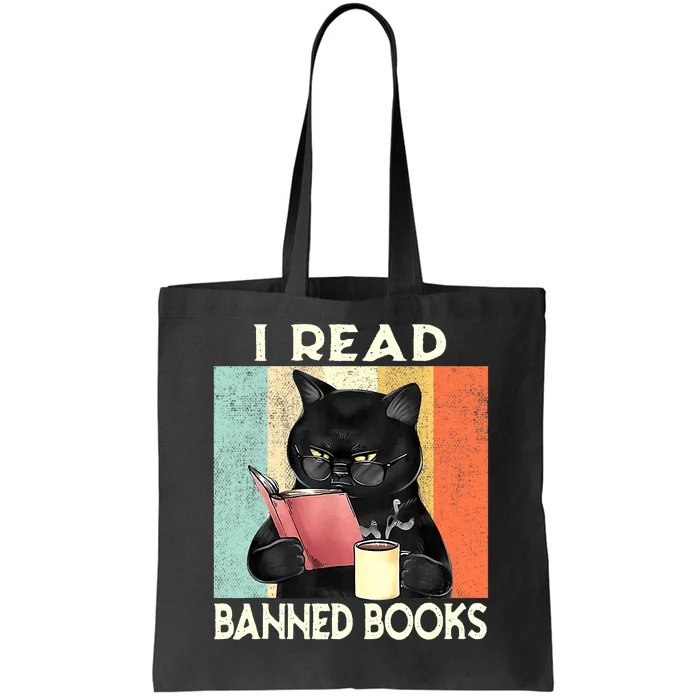 Reading Book Cat I Read Banned Books Funny Bookworms Tote Bag