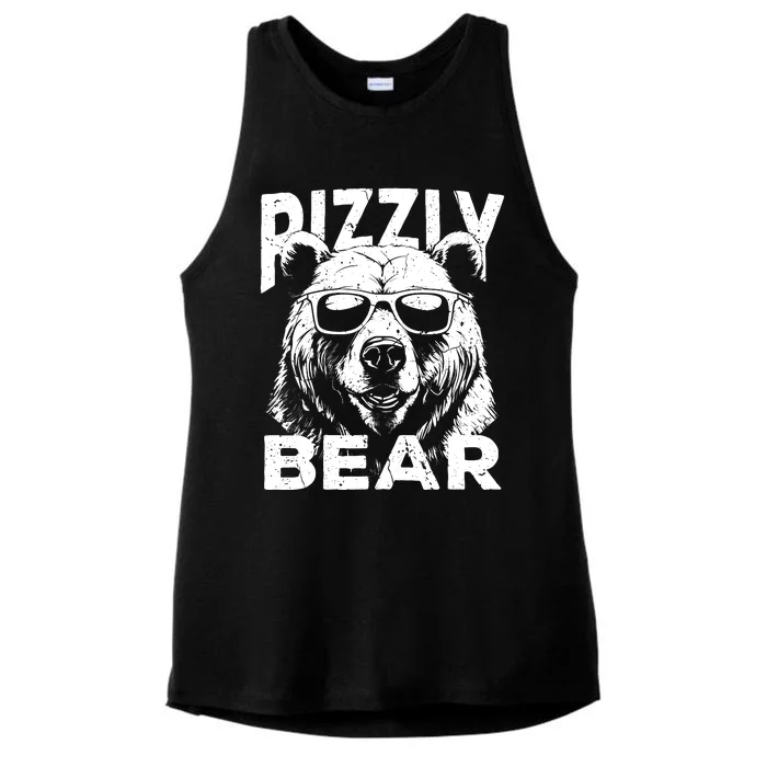 Rizzly Bear Cool Bear Wearing Sunglasses Rizz For Boy Ladies Tri-Blend Wicking Tank