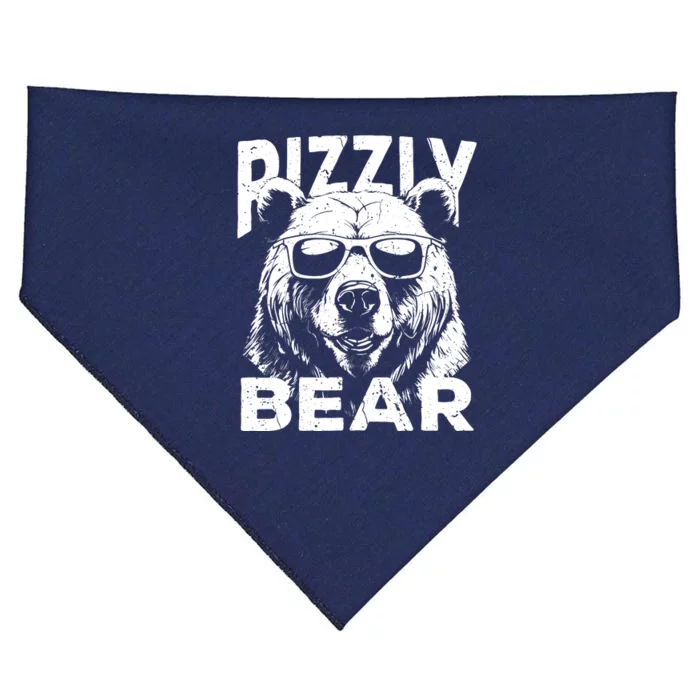 Rizzly Bear Cool Bear Wearing Sunglasses Rizz For Boy USA-Made Doggie Bandana