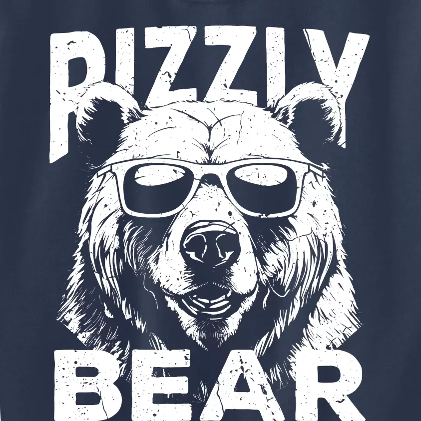 Rizzly Bear Cool Bear Wearing Sunglasses Rizz For Boy Kids Sweatshirt