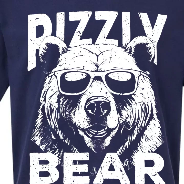 Rizzly Bear Cool Bear Wearing Sunglasses Rizz For Boy Sueded Cloud Jersey T-Shirt