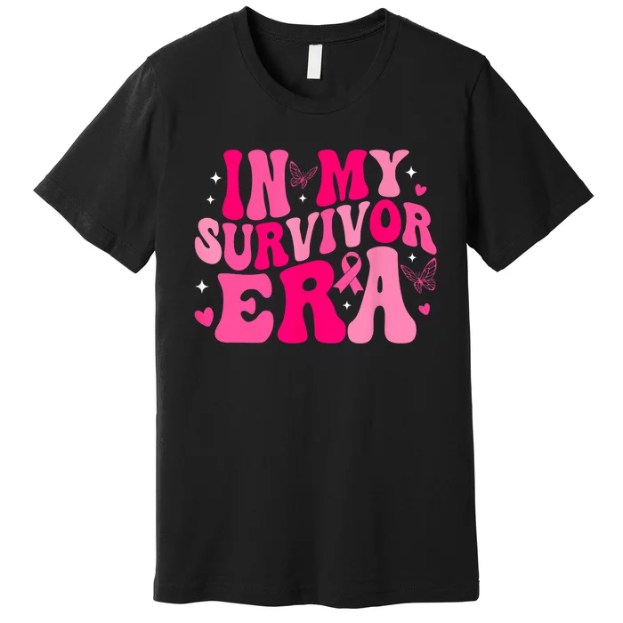 Retro Breast Cancer Awareness In My Survivor Era Groovy Gift Premium T-Shirt