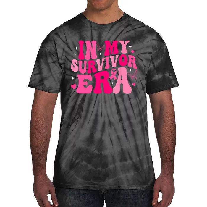 Retro Breast Cancer Awareness In My Survivor Era Groovy Gift Tie-Dye T-Shirt