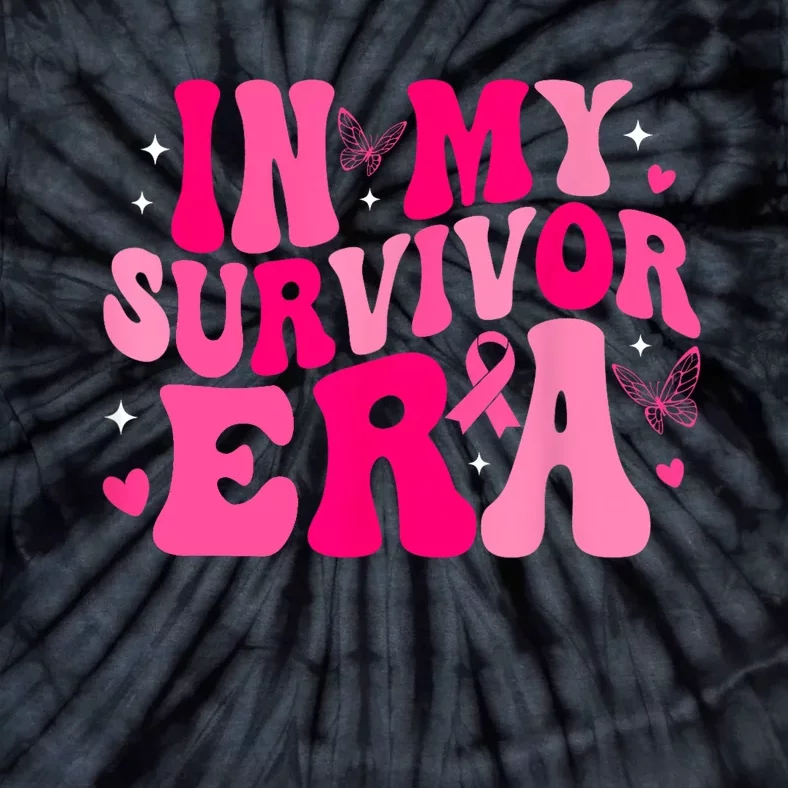 Retro Breast Cancer Awareness In My Survivor Era Groovy Gift Tie-Dye T-Shirt