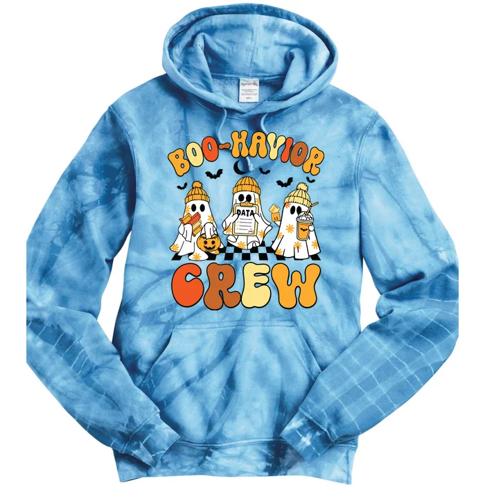 Retro Boohavior Crew Behavior Analyst Halloween Aba Rbt Tie Dye Hoodie