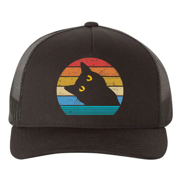 Retro Black Cat Lover Vintage Style Cats Cute Kitty Gift TShirt Yupoong Adult 5-Panel Trucker Hat