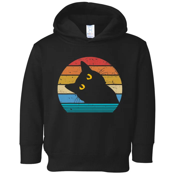 Retro Black Cat Lover Vintage Style Cats Cute Kitty Gift TShirt Toddler Hoodie