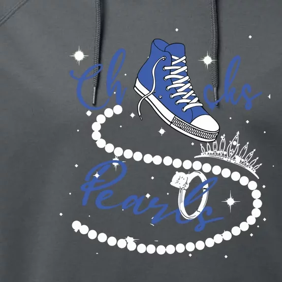 Royal Blue Chucks And Pearls Performance Fleece Hoodie