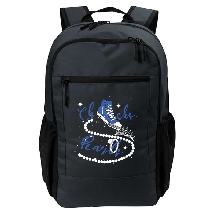 Royal Blue Chucks And Pearls Daily Commute Backpack