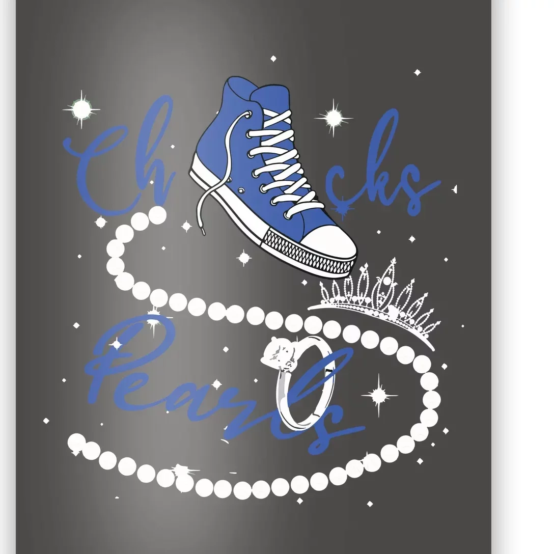 Royal Blue Chucks And Pearls Poster