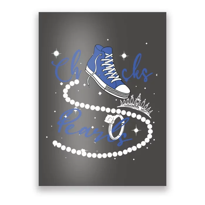 Royal Blue Chucks And Pearls Poster