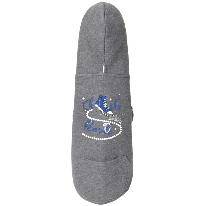 Royal Blue Chucks And Pearls Doggie 3-End Fleece Hoodie