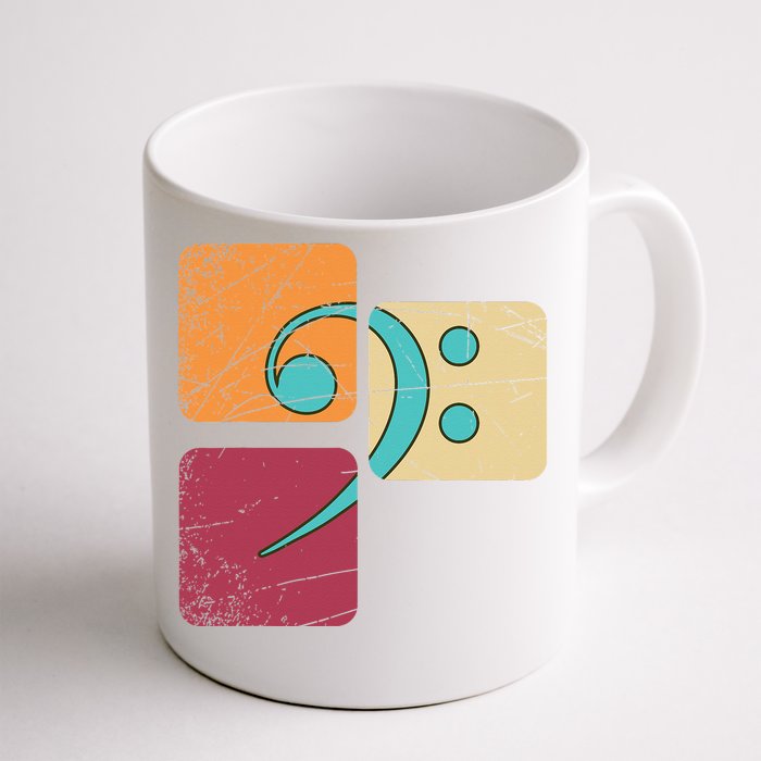 Retro Bass Clef Musician Composer Music Note Bass Clef Front & Back Coffee Mug