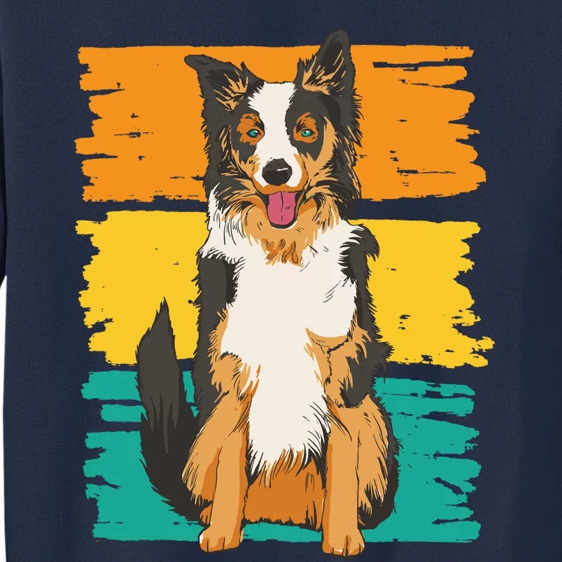 Retro Border Collie Tall Sweatshirt